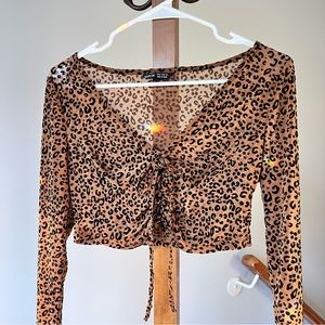 Sheer cheetah print long sleeve